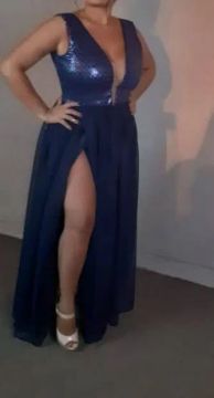 Vestido Longo Azul de Festa