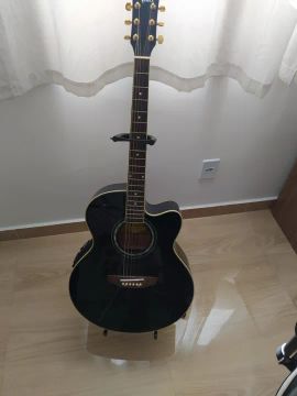 Violão Elétrico Eagle CH 70F Black Semi-Novo + Kit Completo