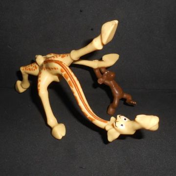 Girafa Melman e o macaquinho do filme Madagascar da coleção do McDonalds 2012 dwa - boneco