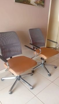 2 Cadeiras de Escritório Giratórias com Rodinhas
