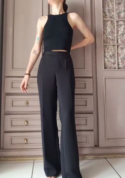 Calça Social Preta Flare alfaiataria 40