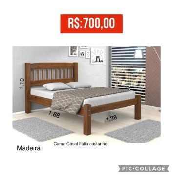Cama Casal Itália Castanho
