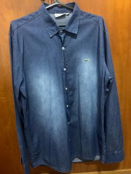 Camisa Jeans Lacoste Manga Longa Social - Original