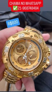 Relógio Invicta Thunderbolt Multifuncional Gold Premium AAA+