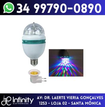 Lâmpada de led colorido giratória