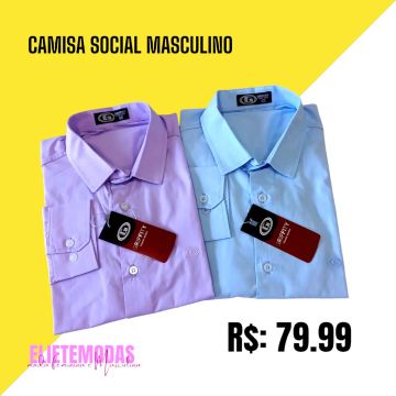 Camisa social masculina VOCÊ FAZ SEU PEDIDO
