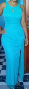 Vestido Longo Azul Claro