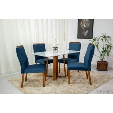 Mesa de Jantar 120×80 4 Cadeiras Lisboa rf54