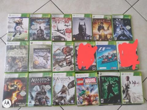 Games originais Xbox 360 em DVD, aceito cartão