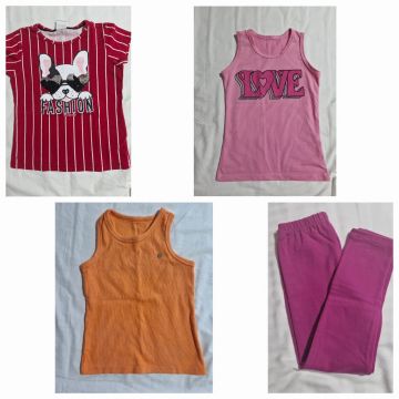 Kit Roupas Bebê Menina - Blusa, Calça e Regata tam 4