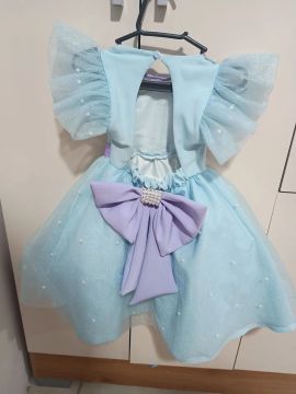 Vestido de Princesa Azul Bebê