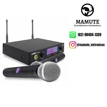Microfone Duplo Sem Fio Profissional LE-907 Uhf Digital  Bivolt