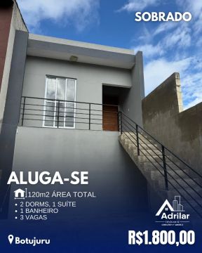 Sobrado para aluguel possui 80 metros quadrados com 2 quartos