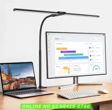 Luminária Led Dupla Para Mesa Fixa Grande Com Haste Flexível escritorio