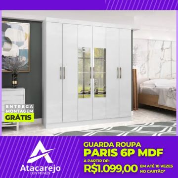 Guarda Roupa MDF Casal Entrega e Monta Grátis