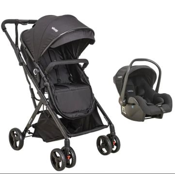 ###OPORTUNIDADE# Kit Carrinho de Bebê Kiddo com Moisés + Bebê Conforto