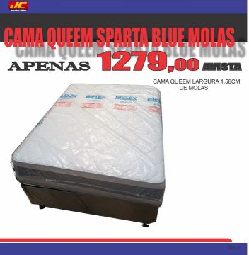 Cama Box Queen Sparta Blue Molas - Apenas R$ 1279,00