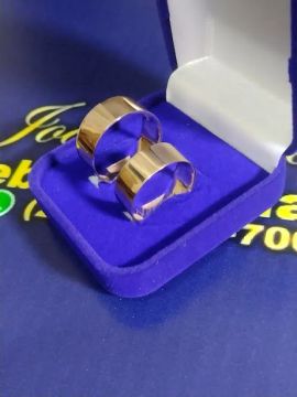 Par Alianças Casamento 10 Gramas Ouro 18 Kilates 8 mm Maciça                              