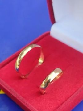 Alianças Casamento Ouro 18 Kilates 2,50 Gramas 3 mm Maciça 