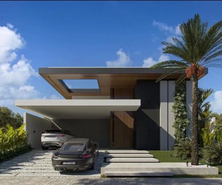 casa moderna residencial verana com 3 suítes , escritório 