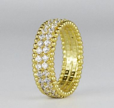 Anel dedeira cravejado - banhado a ouro 18k
