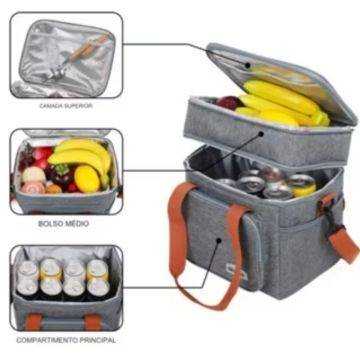 Bolsa térmica para lanches e bebidas - 3 camadas