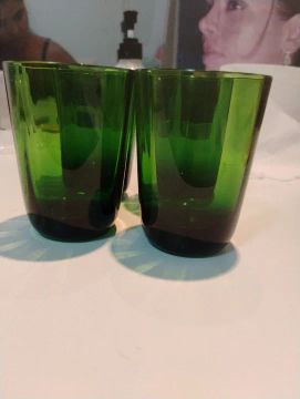 Jogo de Copos de Vidro Verde - 4 Peças