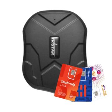 Rastreador veicular TK905 sem fio com ímã já configurado e com chip TOP