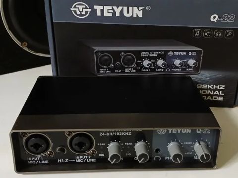 Interface De Audio Teyun Q-22 USB Som Gravação Profissional