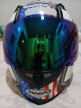 Capacete NASA branco número 58 Com 2 viseira  cristal e outra   camaleão
