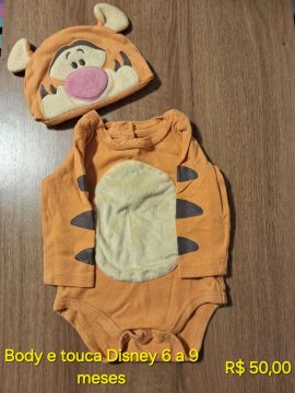 Body e touca Tigrão Disney 6 a 9 meses