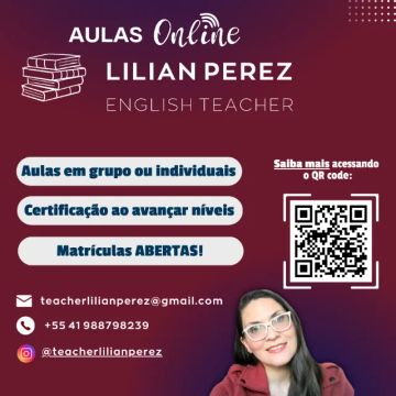 Aulas de Inglês Online  -  Teacher Lilian Perez 