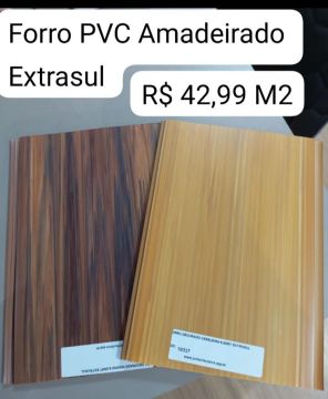 Forro PVC Amadeirado Extrasul - R$ 42,99 M2
