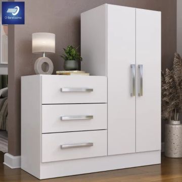 Oferta Cômoda 3 Gavetas com Armário Compacta