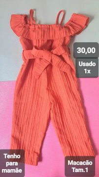Lindo macacão menina tamanho 12 a 18m (tenho mãe e filha)