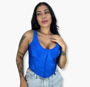 Top cropped azul - novo!