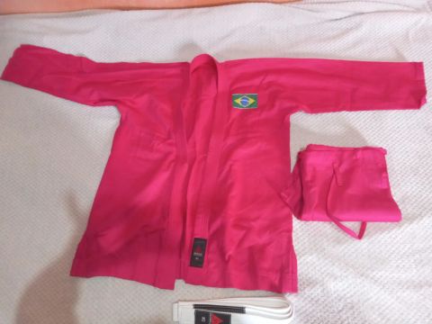 Kimono Jiu-Jitsu Feminino Rosa Pink - Tamanho M3