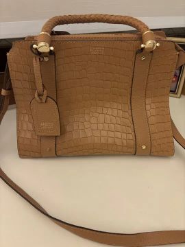 Bolsa Arezzo Marrom em Couro Croco