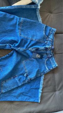 Calça Jeans Wide Leg cargo tamanho 40 