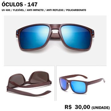 Óculos com Proteção UV Armação Estilo Madeira