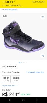 Tênis botinha Everlast  ORIGINAL