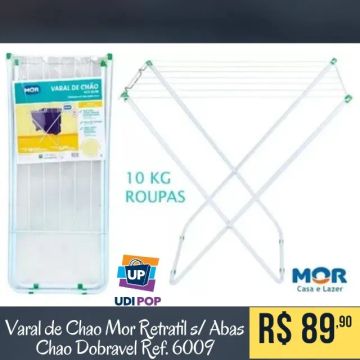 Varal de Chão Mor Retrátil s/ Abas Chão Dobrável Ref. 006004
