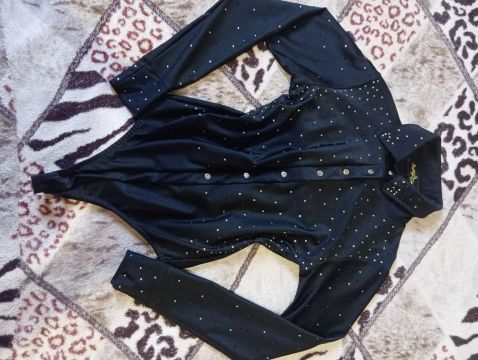 Body Feminino Preto com Strass