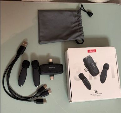 Microfone Lapela Ulanzi V6 Para iPhone e Android