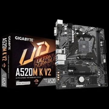 Placa Mãe Gigabyte A520M K V2 - AMD AM4 - Nova