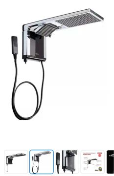 Chuveiro Lorenzetti Acqua Duo Preto e Cromo 7800w 220v