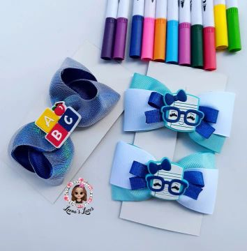 Laços de cabelo infantis kit escolar