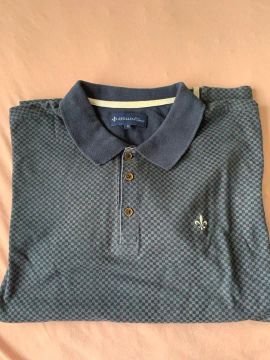 Camiseta Polo Azul Quadriculada, Dudalina Sport, tamanho G