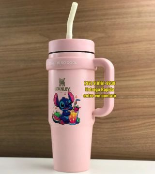 Copo Termico Lilo Stitch 900ml Com Canudo - Entrega Rápida