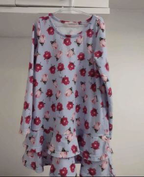 VESTIDO INFANTIL MANGA LONGA EM ALGODÃO TAM 10